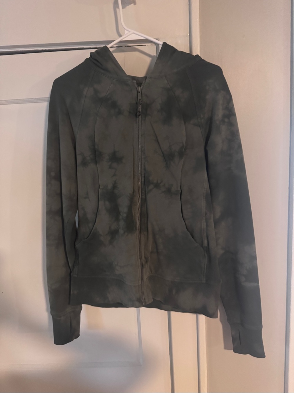 Lululemon Tie-Dye Zip-Up Hoodie in dark green